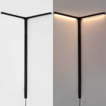 Madsen 18.25" 2-Light Modern Minimalist Iron Integrated Plug-In LED Sconce for Ceiling Corner - JONATHAN Y